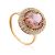 Vintage Design Gilded Silver Ring With Morganite And Crystals, Ring Size: 8.5 / 18.5, image 