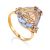 Gilded Silver Blue Quartz Ring, Ring Size: 8 / 18, image 