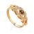 Elegant Gilded Silver Garnet Ring, Ring Size: 7 / 17.5, image 