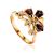 Refined Gilded Silver Garnet Ring, Ring Size: 6.5 / 17, image 