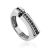 Trendy Geometric Silver Crystal Ring, Ring Size: 6.5 / 17, image 