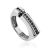 Trendy Geometric Silver Crystal Ring, Ring Size: 7 / 17.5, image 