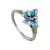 Cute Silver Enamel Butterfly Motif Ring, Ring Size: 7 / 17.5, image 