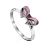 Bow Motif Silver Enamel Ring, Ring Size: 6 / 16.5, image 