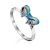 Cute Bow Motif Silver Enamel Ring, Ring Size: 6 / 16.5, image 