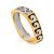 Grecian Pattern Gilded Silver Enamel Ring, Ring Size: 9 / 19, image 