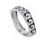 Geometric Silver Enamel Ring, Ring Size: 8 / 18, image 