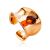 Stylish Rose Plated Silver Amber Ring The Palazzo, Ring Size: Adjustable, image 