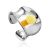 Chic Silver Amber Ring The Palazzo, Ring Size: Adjustable, image 