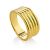 Ribbed Gilded Silver Band Ring The ICONIC, Ring Size: 8 / 18, image 