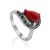 Refined Silver Coral Ring The Lace, Ring Size: 6.5 / 17, image 