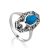 Magnificent Silver Turquoise Ring With Marcasites The Lace, Ring Size: 6.5 / 17, image 