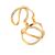 Criss Cross Design Gilded Silver Crystal Ring, Ring Size: 7 / 17.5, image 