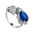 Feather Motif Silver Spinel Ring, Ring Size: 8 / 18, image 