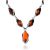 Classic Design Silver Amber Necklace, Length: 46, image 