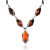 Classic Design Silver Amber Necklace, Length: 46, image 