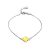 Trendy Clover Motif Silver Amber Chain Bracelet The Monaco, Length: 16, image 