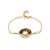 Chic Gold Plated Silver Amber Chain Bracelet, Length: 16, image 
