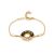 Chic Gold Plated Silver Amber Chain Bracelet, Length: 16, image 