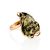 Handcrafted Golden Ring With Green Amber The Rialto, Ring Size: Adjustable, image 