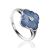 Blue Enamel Silver Ring With Diamond The Heritage, Ring Size: 6 / 16.5, image 