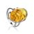 One Size Amber Ring In Sterling Silver The Vivaldi, Ring Size: Adjustable, image 