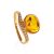 Amber Ring With Inclusions And Crystals In Gold The Clio, Ring Size: 8.5 / 18.5, image 