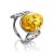 Bold Amber Ring In Sterling Silver The Fairy, Ring Size: 5 / 15.5, image 