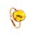 Amber Ring With Inclusion In Gold The Clio, Ring Size: 6.5 / 17, image 