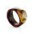 Ethnic Style Wood Amber Ring The Indonesia, Ring Size: 9 / 19, image 