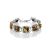 Geometric Design Silver Amber Link Bracelet The Hermitage, Length: 18, image 