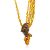 Multi Layer Amber Brass Necklace The Pandora, Length: 63, image 