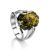 Faceted Amber Ring In sterling Silver The Jazz, Ring Size: 5 / 15.5, image 