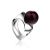 Stylish Silver Ring With Cherry Amber The Jupiter, Ring Size: 4 / 15, image 