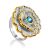 Voluminous Floral Design Silver Topaz Ring, Ring Size: 8 / 18, image 