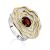 Floral Motif Silver Garnet Ring, Ring Size: 8.5 / 18.5, image 
