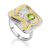 Fabulous Gilded Silver Chrysolite Ring, Ring Size: 9 / 19, image 