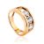 Trendy Gold Crystal Ring SWAROVSKI GEMS, Ring Size: 7 / 17.5, image 