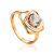Versatile Gold Crystal Ring SWAROVSKI GEMS, Ring Size: 8 / 18, image 