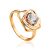 Versatile Gold Crystal Ring SWAROVSKI GEMS, Ring Size: 8 / 18, image 