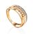 Chic and Classy Chain Motif Gold Crystal Ring, Ring Size: 6.5 / 17, image 
