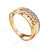 Chic and Classy Chain Motif Gold Crystal Ring, Ring Size: 6.5 / 17, image 