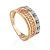 Stylish Gold Crystal Ring, Ring Size: 7 / 17.5, image 