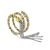 Bicolor Silver Coiled Ring With Tassel Charm The Sparkling, Ring Size: 5.5 / 16, image 
