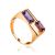 Geometric Deisgn Gold Alexandrite Ring, Ring Size: 7 / 17.5, image 