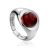 Boho Chic Style Silver Amber Ring The Palazzo, Ring Size: Adjustable, image 