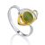 Bicolor Gilded Silver Jade Ring, Ring Size: 8 / 18, image 