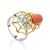 Spider Web Design Gilded Silver Coral Ring, Ring Size: 7 / 17.5, image 