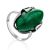 Bright Silver Reconstituted Malachite Ring, Ring Size: 8 / 18, image 