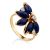 Refined Gilded Silver Star Sapphire Ring, Ring Size: 8 / 18, image 